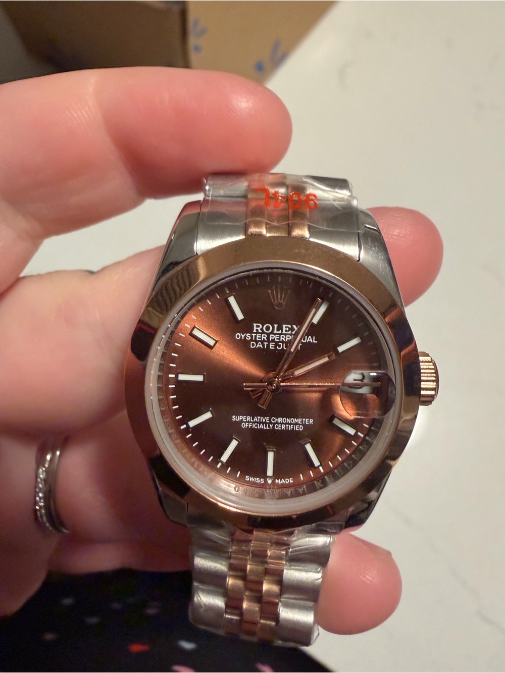 36mm women’s Two-Tone Watch in Brown